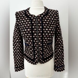 Brooks Brothers women’s tweed blazer zip front blazer size 4